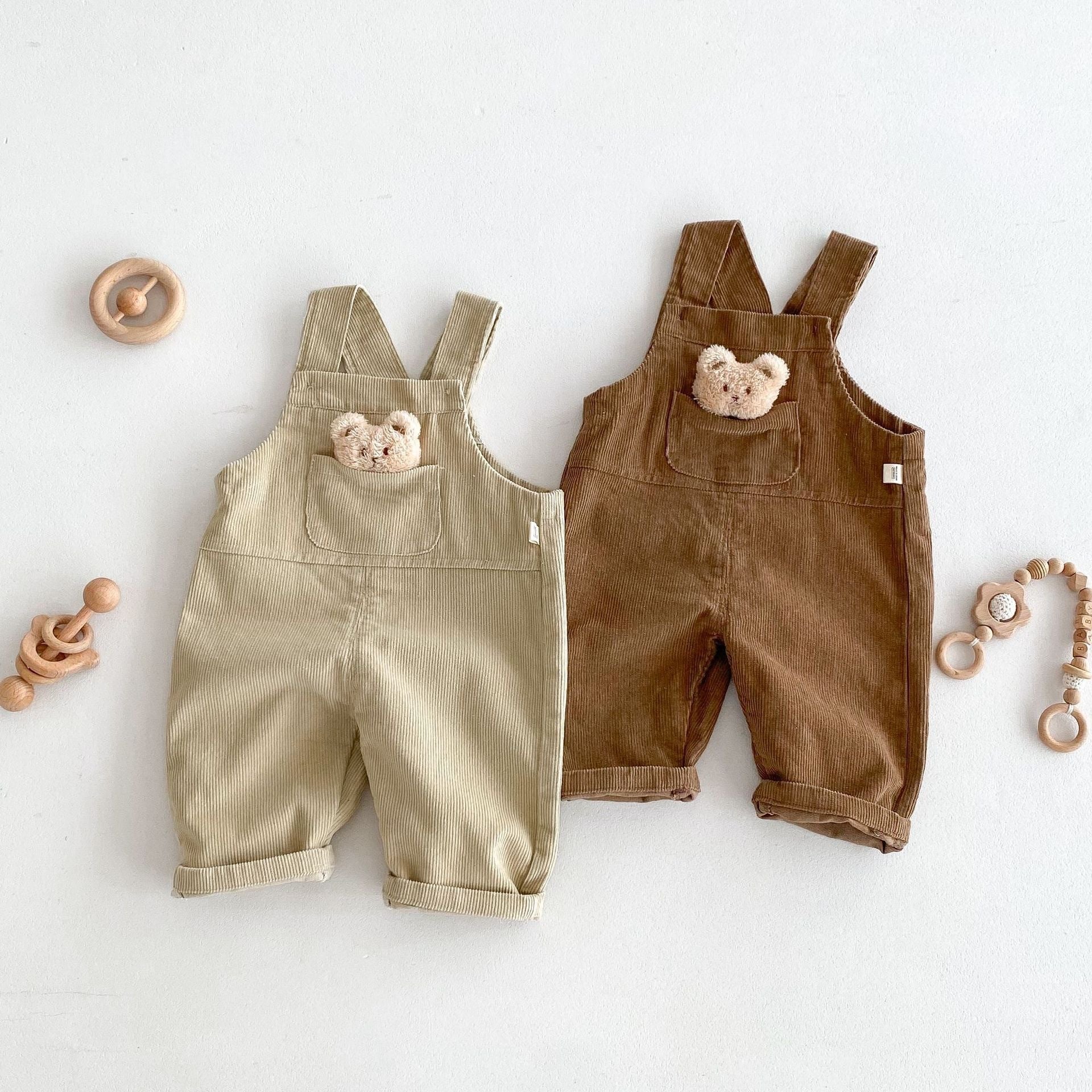 Boys' Fashion Casual Children Bear Overalls